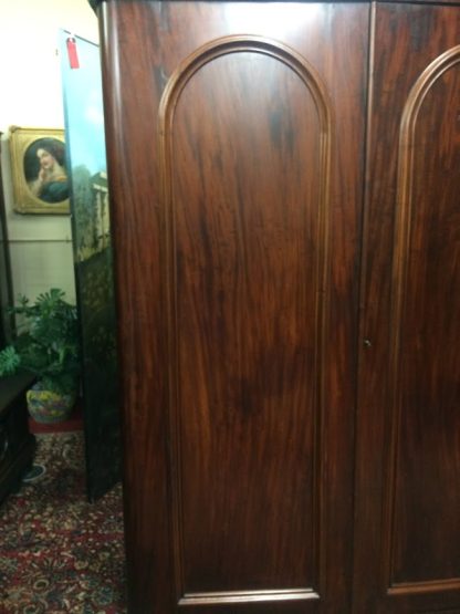 Antique Mahogany Wardrobe, Double Door Wardrobe, Large Antique Armoire - Image 13
