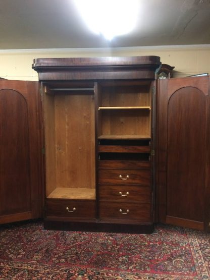Antique Mahogany Wardrobe, Double Door Wardrobe, Large Antique Armoire