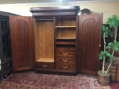 Antique Mahogany Wardrobe, Double Door Wardrobe, Large Antique Armoire