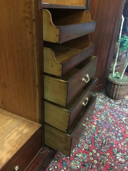 Antique Mahogany Wardrobe, Double Door Wardrobe, Large Antique Armoire - Image 10