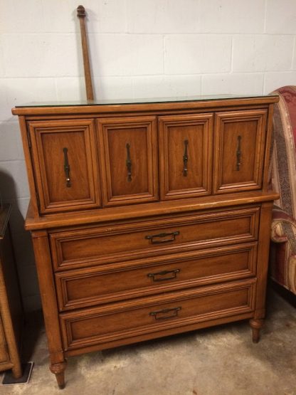 Vintage Mid Century Modern Chifferobe, MCM Tall Chest, White Furniture - Image 2