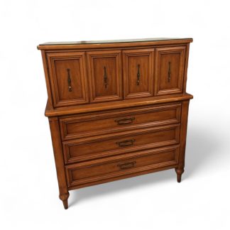 Vintage Mid Century Modern Chifferobe, MCM Tall Chest, White Furniture