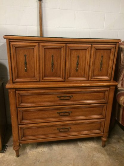 Vintage Mid Century Modern Chifferobe, MCM Tall Chest, White Furniture - Image 3