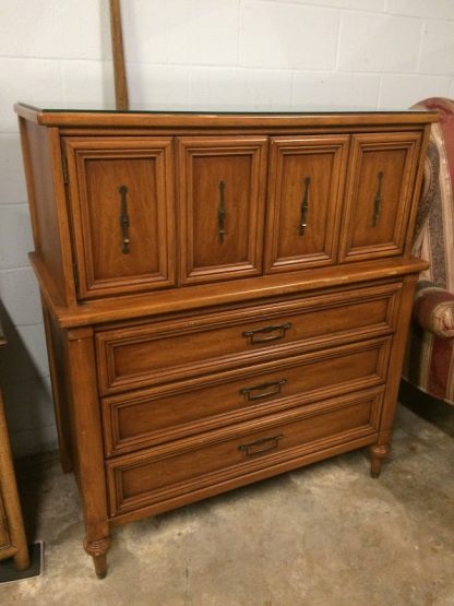 Vintage Mid Century Modern Chifferobe, MCM Tall Chest, White Furniture - Image 4