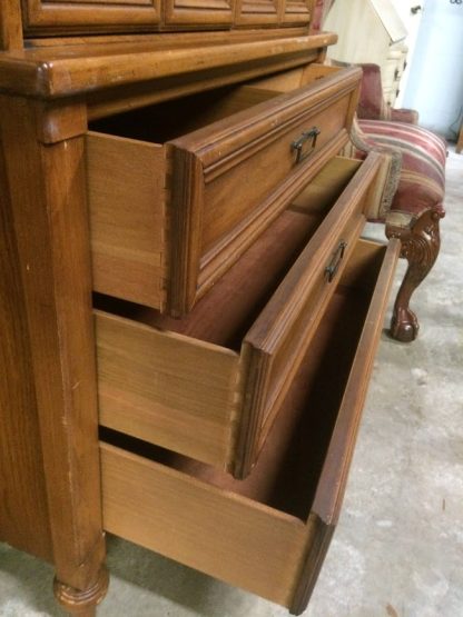 Vintage Mid Century Modern Chifferobe, MCM Tall Chest, White Furniture - Image 6