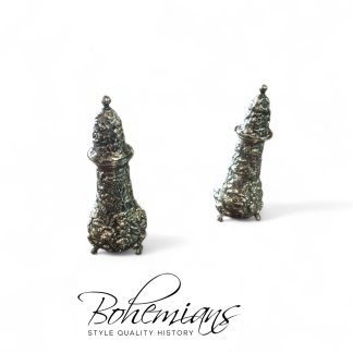 Steiff Sterling Salt and Pepper Shakers, Repousse Pattern