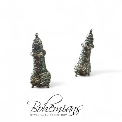 Steiff Sterling Salt and Pepper Shakers, Repousse Pattern