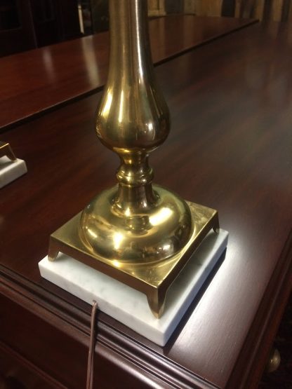 Pair of Brass and Marble Table Lamps, Vintage Table Lamps - Image 3
