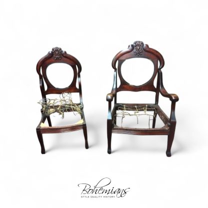 Victorian Parlor Chairs, Antique Chair Frames, 1800s Chairs to Reupholster