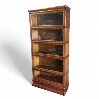 Antique Barrister Bookcase, Stackable Bookcase, Brass Strapping Bookcase