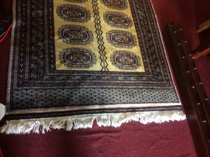 Vintage Persian Area Rug, 4 ft by 6 ft Rug, Bokhara Rug, Gold Area Rug - Image 3