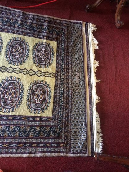 Vintage Persian Area Rug, 4 ft by 6 ft Rug, Bokhara Rug, Gold Area Rug - Image 4