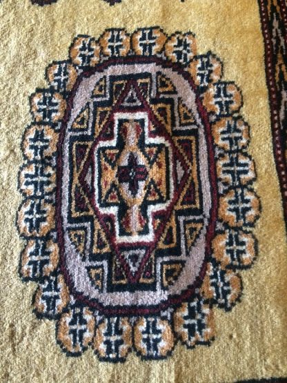 Vintage Persian Area Rug, 4 ft by 6 ft Rug, Bokhara Rug, Gold Area Rug - Image 6