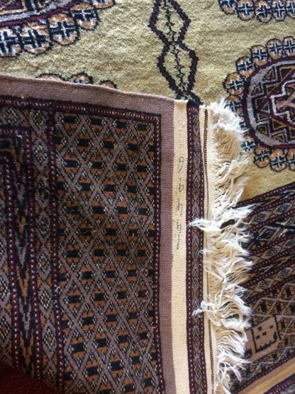 Vintage Persian Area Rug, 4 ft by 6 ft Rug, Bokhara Rug, Gold Area Rug - Image 7