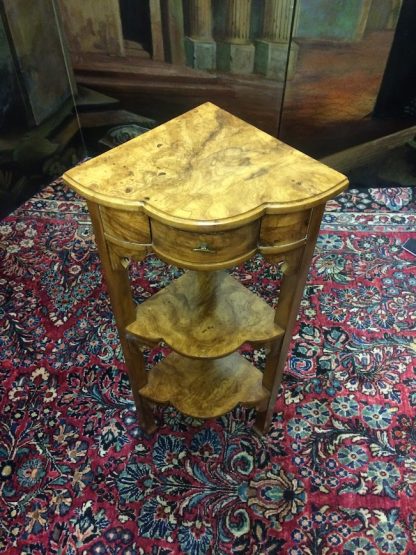 Vintage Corner Shelf, Walnut Tiered Shelf, Corner Stand - Image 3