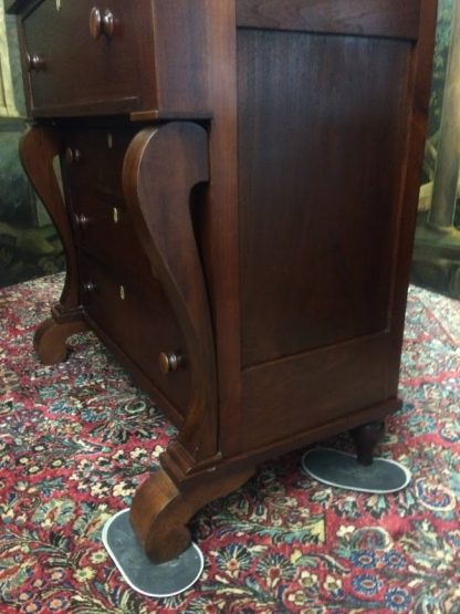 Antique Cherry Empire Chest of Drawers, Cherry Empire Chest Scroll Foot - Image 5