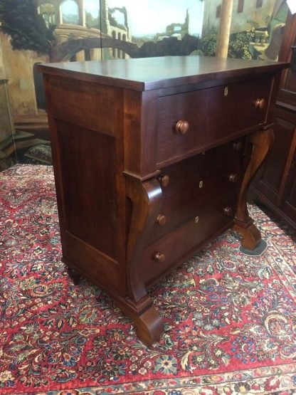 Antique Cherry Empire Chest of Drawers, Cherry Empire Chest Scroll Foot - Image 6