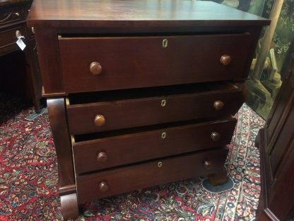 Antique Cherry Empire Chest of Drawers, Cherry Empire Chest Scroll Foot - Image 9