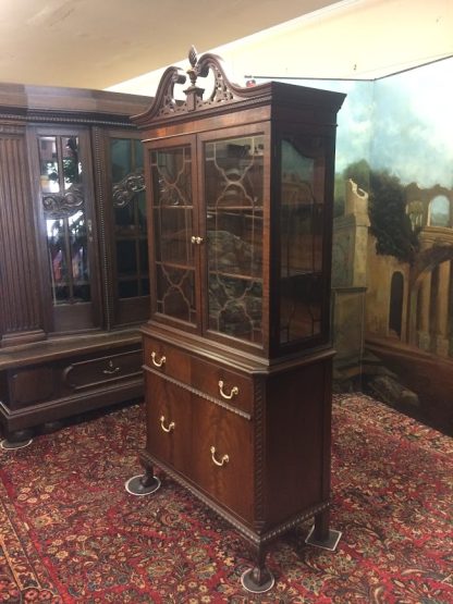 Vintage Mahogany China Cabinet, Vintage China Closet, Display Cabinet, Federal Style - Image 2