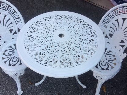 Vintage Cast Aluminum Patio Set, Garden Set, White Patio Set - Image 3