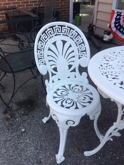 Vintage Cast Aluminum Patio Set, Garden Set, White Patio Set - Image 5