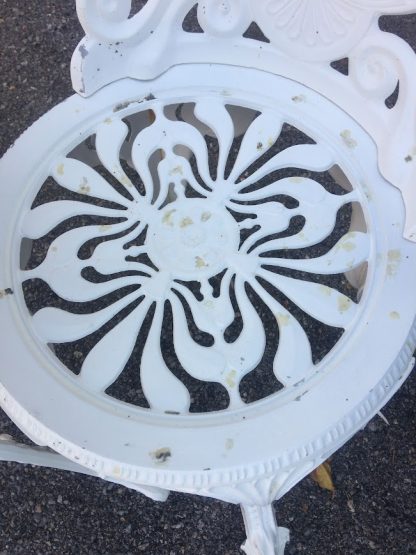 Vintage Cast Aluminum Patio Set, Garden Set, White Patio Set - Image 8