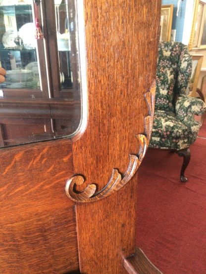Antique Hall Tree, Oak Hall Tree with Mirror - Image 8