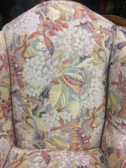 Vintage Queen Anne Wing Back Chair, Hydrangea Chair - Image 6