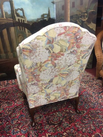 Vintage Queen Anne Wing Back Chair, Hydrangea Chair - Image 8