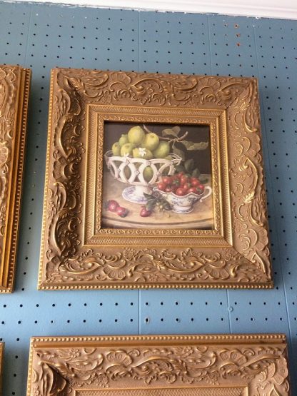 Vintage Fruit Prints, Framed Prints for Kitchen, Traditional Prints Gold Frames, Set of Four - Image 4