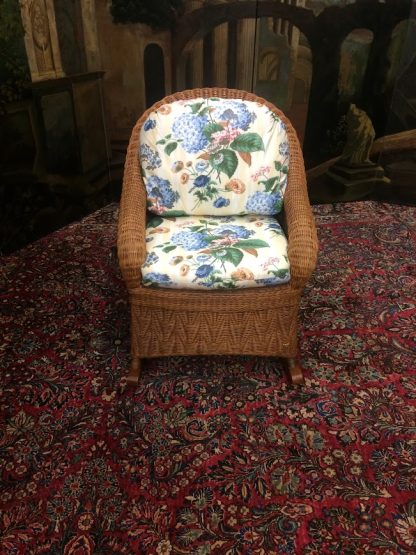 Vintage Wicker Rocking Chair, Wicker Rocker with Cushions - Image 2