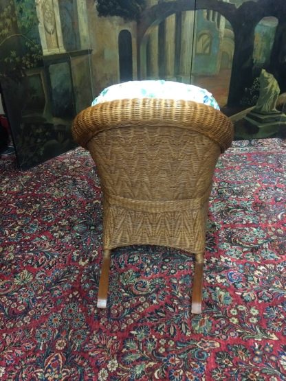 Vintage Wicker Rocking Chair, Wicker Rocker with Cushions - Image 4