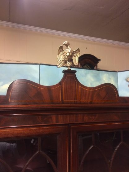 Antique Federal Secretary Desk, Federal Inlaid Desk with Bookcase Top - Image 4
