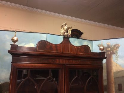 Antique Federal Secretary Desk, Federal Inlaid Desk with Bookcase Top - Image 5