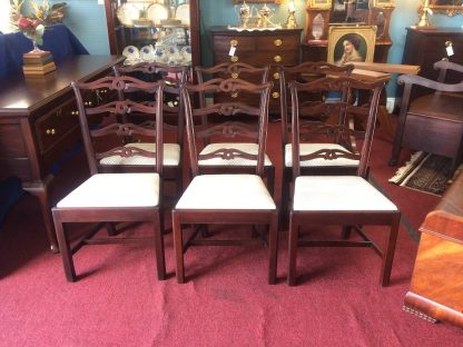 Mahogany Dining Chairs, Antique Dining Chairs, Ribbon Back Chairs, Set of Six - Image 2