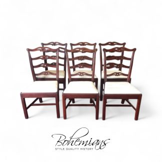 Mahogany Dining Chairs, Antique Dining Chairs, Ribbon Back Chairs, Set of Six