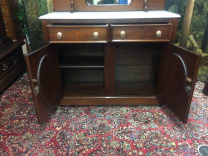Antique Victorian Sideboard, Antique Bar, Marble Top Buffet - Image 9