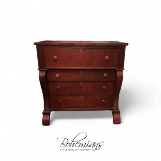 Antique Cherry Empire Chest of Drawers, Cherry Empire Chest Scroll Foot