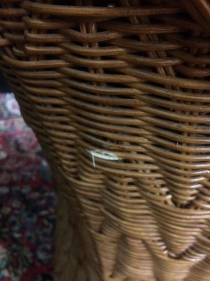 Vintage Wicker Chairs and Ottoman Set, Wicker Chair Set - Image 10