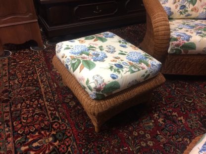 Vintage Wicker Chairs and Ottoman Set, Wicker Chair Set - Image 6