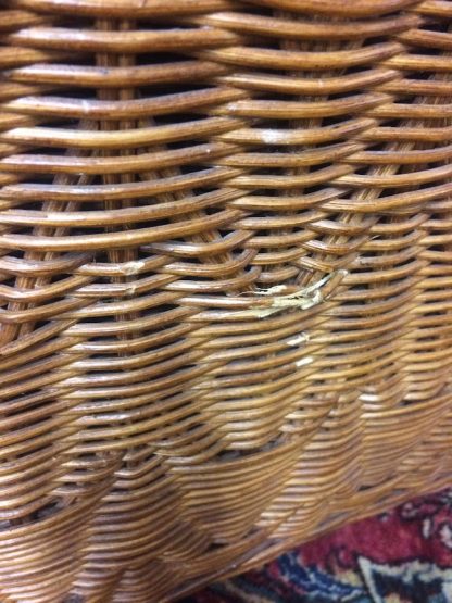 Vintage Wicker Chairs and Ottoman Set, Wicker Chair Set - Image 8