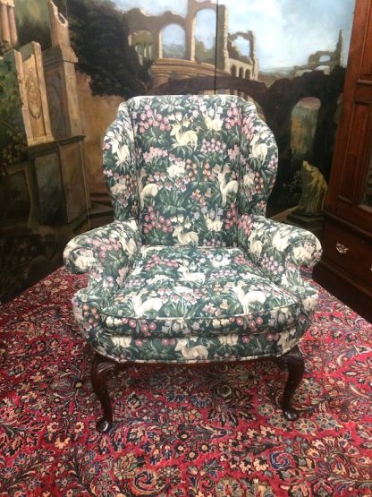 Antique Wing Chair, Antique Wing Back Chair, English Style Chair, Tapestry Chair - Image 2