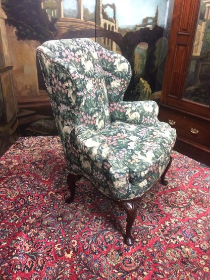 Antique Wing Chair, Antique Wing Back Chair, English Style Chair, Tapestry Chair - Image 4