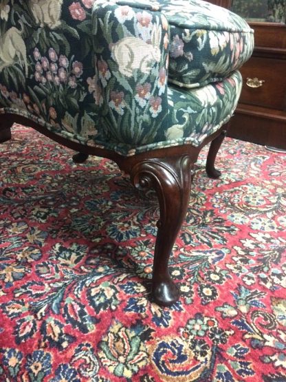 Antique Wing Chair, Antique Wing Back Chair, English Style Chair, Tapestry Chair - Image 5