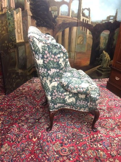Antique Wing Chair, Antique Wing Back Chair, English Style Chair, Tapestry Chair - Image 7