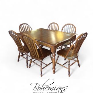 Vintage Oak Dining Table and Chairs, Oak Dining Set, Brooks Furniture
