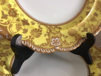 Antique Yellow Dinner Plates, Cauldon Dinner Plates, Set of Six - Image 5