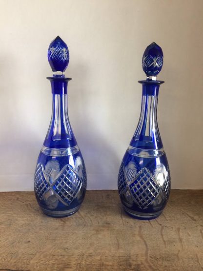 Cut to Clear Blue Crystal Decanters, Blue Crystal Decanters - Image 2