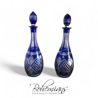 Cut to Clear Blue Crystal Decanters, Blue Crystal Decanters