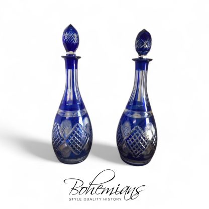 Cut to Clear Blue Crystal Decanters, Blue Crystal Decanters